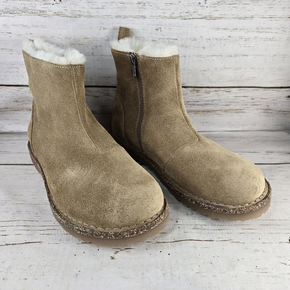 Birkenstock Melrose Shearling Fur Lined Suede Leather Boots